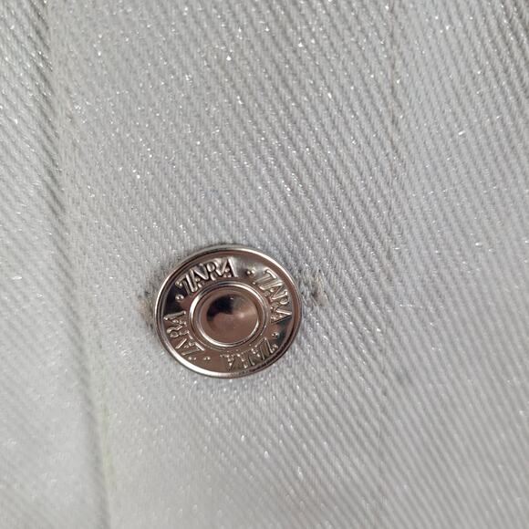 New Zara shimmer blue denim romper size XS futuristic summer glam - Picture 4 of 9